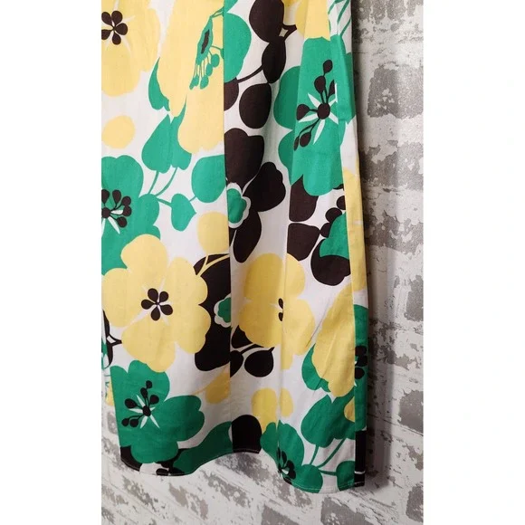 B. Smart Dress 12 Floral Print Strapless A-Line Knee Length Green Yellow Brown‎ - Picture 8 of 14